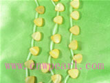 yellow five strands of heart shaped shell strands